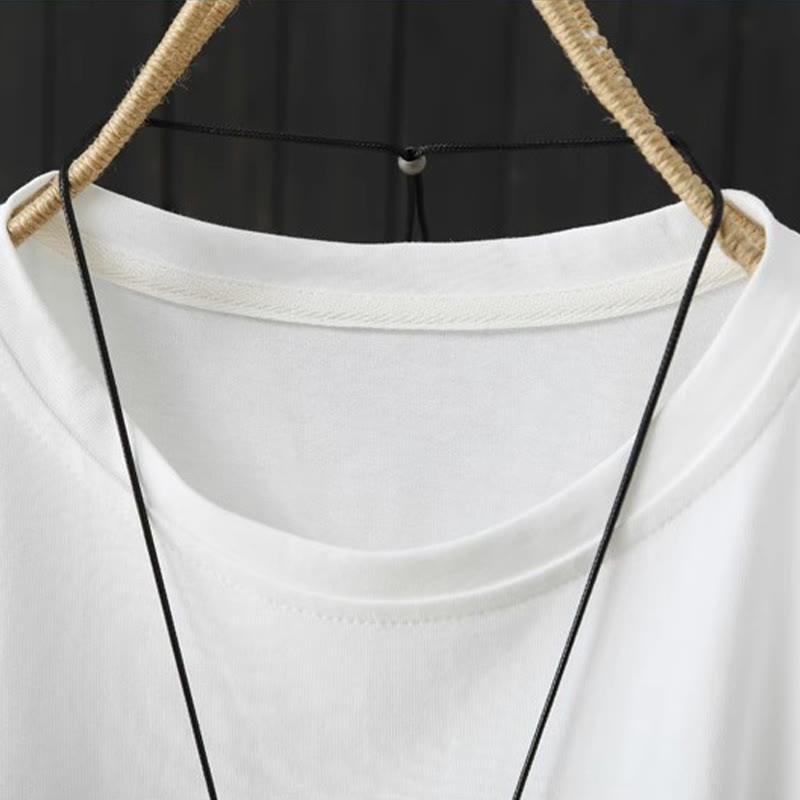 Buddha Stones Casual Loose Summer Plain Crew Neck Women's Short Sleeve T-shirt