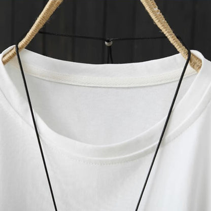 Buddha Stones Casual Loose Summer Plain Crew Neck Women's Short Sleeve T-shirt