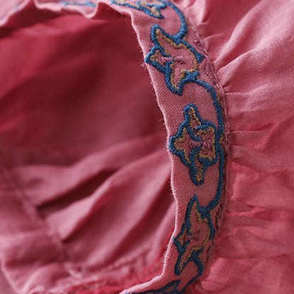 Buddha Stones Summer Embroided Three Quarter Lantern Sleeve Women's T-Shirt
