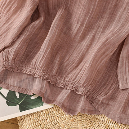 Buddha Stones Casual Summer Plain Crew Neck Women's Three Quarter Sleeve T-Shirt