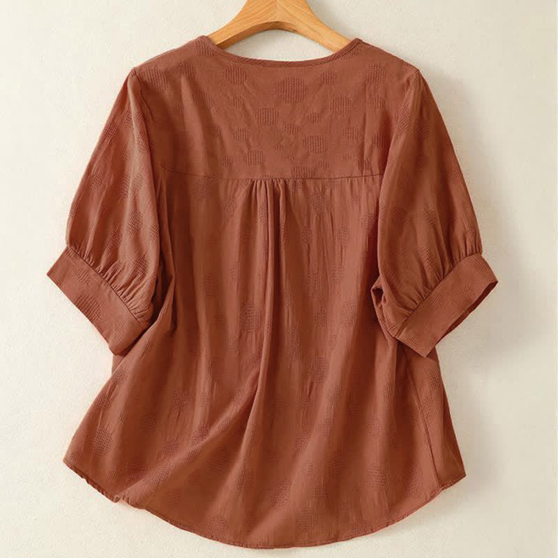 Buddha Stones Plain Crew Neck Design Women's Loose Short Sleeves T-Shirt