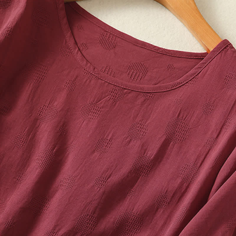 Buddha Stones Plain Crew Neck Design Women's Loose Short Sleeves T-Shirt