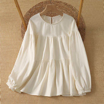 Buddha Stones Spring Fall Casual Simple Solid Women's Long Sleeve T-Shirt