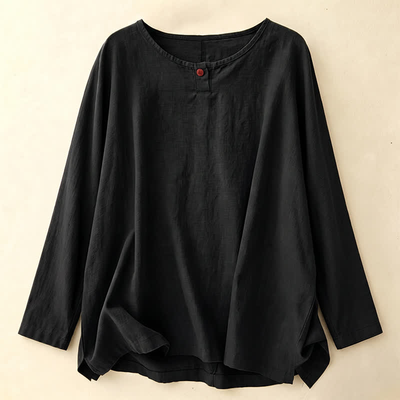 Buddha Stones Casual Plain Women's Crew Neck Design Loose Half Sleeve T-shirt