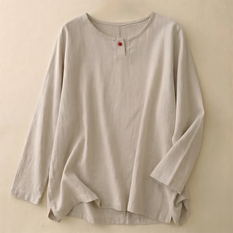 Buddha Stones Casual Plain Women's Crew Neck Design Loose Half Sleeve T-shirt