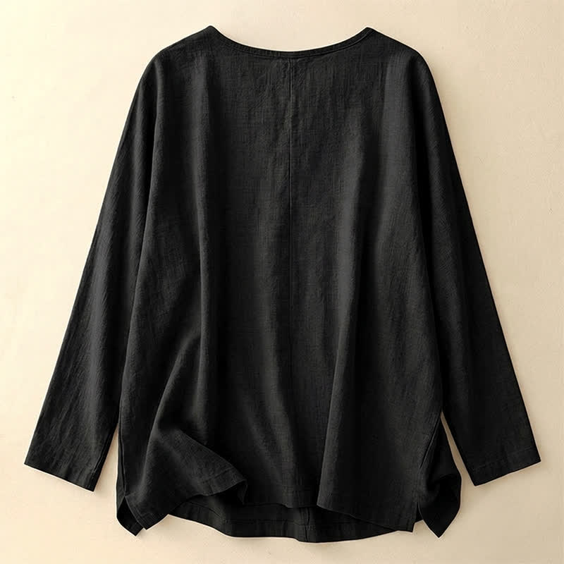 Buddha Stones Casual Plain Women's Crew Neck Design Loose Half Sleeve T-shirt