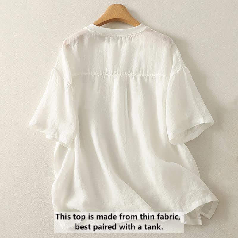 Buddha Stones Casual Embroidery Red Heart Short Sleeve Women's T-Shirt